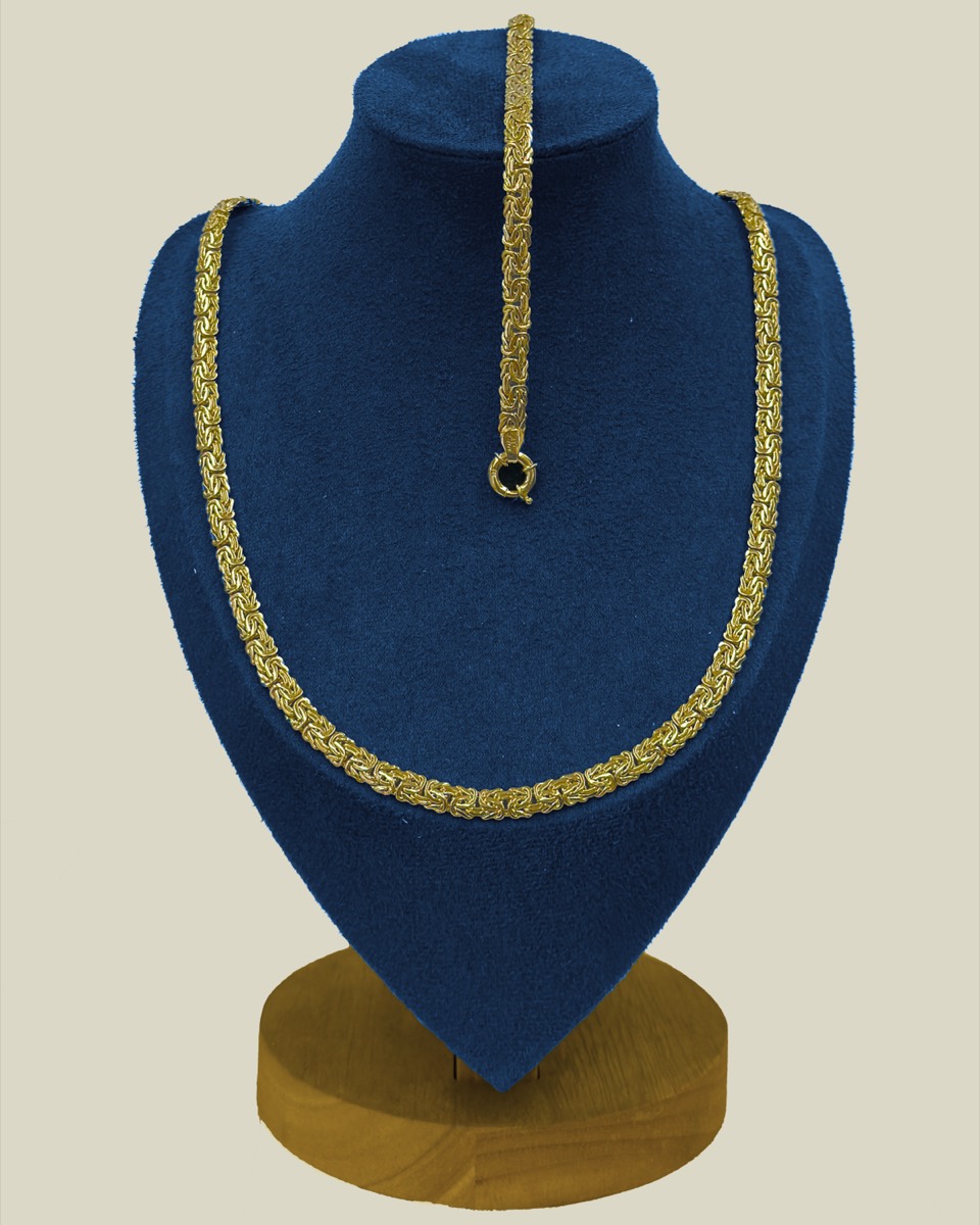 14K Gold Royal Woven Link Chain, 6mm